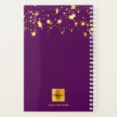 monogram Paarse gouden sterren Planner (Achterkant)