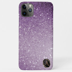 *~* Monogram Paarse gradiënt Ombre Glitter iPhone 11 Pro Max Hoesje