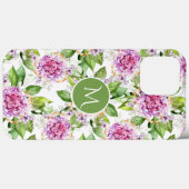 Monogram Paarse Groene Waterverf Floral Case-Mate iPhone Case (Achterkant (horizontaal))