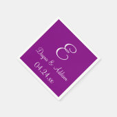 Monogram Paarse klaskleur die overeenkomt met Napk Servet (Hoek)