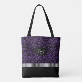 Monogram Paarse Leopard Pattern Canvas tas (Achterkant)