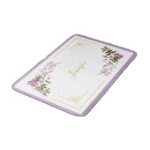 Monogram Paarse Lila roze bloemen Stomme bloemen Badmat (Gekanteld)