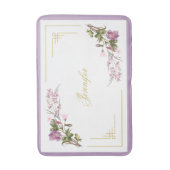 Monogram Paarse Lila roze bloemen Stomme bloemen Badmat (Voorkant Verticaal)