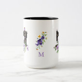 Monogram Paarse  naaimachine Tweekleurige Koffiemok (Center)