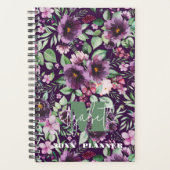 Monogram Paarse pioenen Planner (Voorkant)