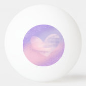 Monogram Paarse Roze Gradiënt Hart Pingpongballen (Achterkant)