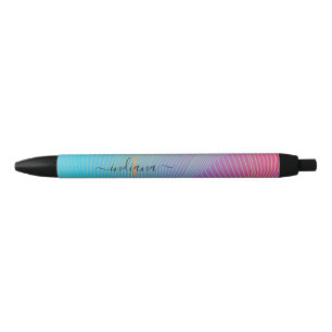 Monogram Paarse roze molenbanden met roze Zwarte Inkt Pen