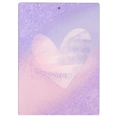 Monogram Paarse Roze Verlopend Hart Klembord (Achterkant)