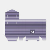 Monogram paarse strepen bedankdoosjes (Uitgevouwen)