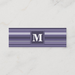Monogram paarse strepen mini visitekaartje