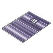 Monogram paarse strepen notitieboek (Linkerzijde)