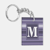 Monogram paarse strepen sleutelhanger (Voorkant Links)