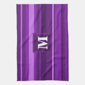 Monogram paarse strepen theedoek (Verticaal)