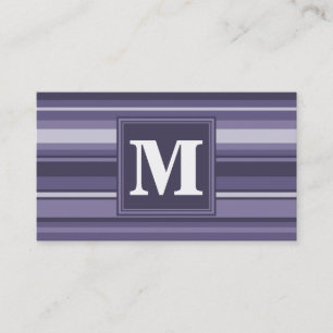 Monogram paarse strepen visitekaartje