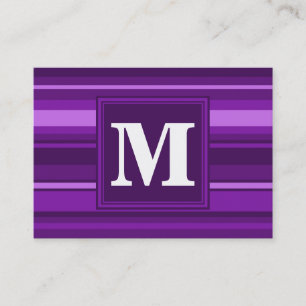 Monogram paarse strepen visitekaartje