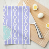 Monogram: Paarse witte strips handdoek (Quarter Fold)