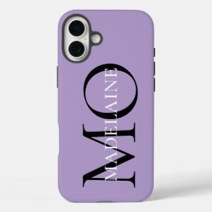 Monogram Paarse Zwart Persoonlijk iPhone 16 Plus Hoesje