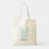 Monogram PaasBunny met blauwe Stippen Tote Bag (Achterkant)