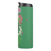 Monogram Paashaas Groen Fruit en Bloemen Thermosbeker (Geroteerd rechts)