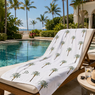 Monogram Palm Beach Chic Resort Stijlvol Strandlaken