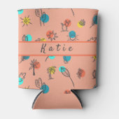 Monogram Palm Springs Theme Summer Pattern Blikjeskoeler (Voorkant)