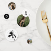 Monogram Palm Tree Bat mitzvah Photo Confetti (Groupe)