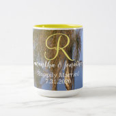 Monogram Palm Trees Mariages Mugs (Centre)