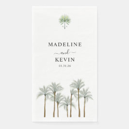 Monogram Palm Trees Wedding Servet