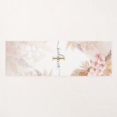 Monogram Pampas Grass Script Name Terracotta Yogamat (Voorkant (horizontaal))