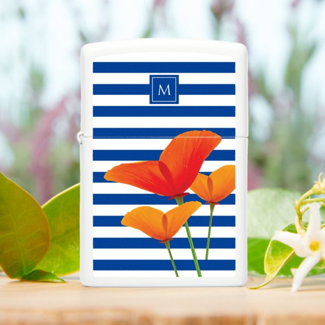 Monogram papaverblauwe stripes (On Table)