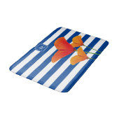 Monogram papaverblauwe stripes badmat (Gekanteld)