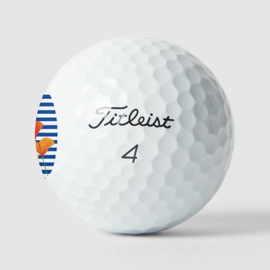 Monogram papaverblauwe stripes golfballen (Logo)