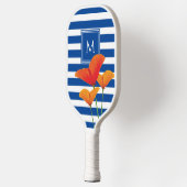 Monogram papaverblauwe stripes pickleball paddle (Links)