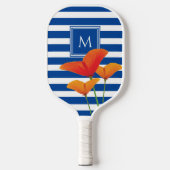 Monogram papaverblauwe stripes pickleball paddle (Voorkant)