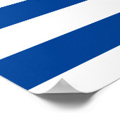 Monogram papaverblauwe stripes poster (Hoek)