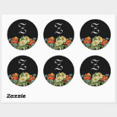 Monogram Papavers en korenbloemen Stickers (Vel)