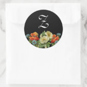 Monogram Papavers en korenbloemen Stickers (Tas)