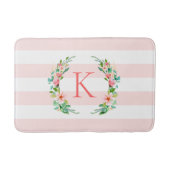 Monogram Paradise Floral en Stripes Badmat (Voorkant)