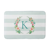 Monogram Paradise Floral en Stripes Badmat (Voorkant)