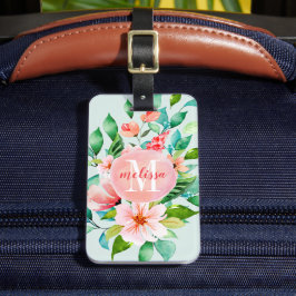 Monogram Paradise Floral Waterverf Bagagelabel