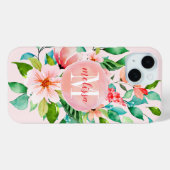 Monogram Paradise Floral Waterverf Case-Mate iPhone Case (Achterkant (horizontaal))