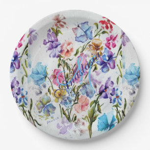 MONOGRAM PARTIJ WHIMSISCHE STROMEN EN BUTTERFLIES PAPIEREN BORDJE