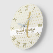 Monogram Passen getrouwd Weddenschap Goud Elegant  Grote Klok (Hoek)