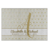 Monogram Passen getrouwd Weddenschap Goud Elegant  Snijplank (Voorkant)