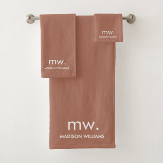 Monogram pasta ellegant stijlvol, modern minimalis bad handdoek
