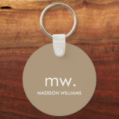 Monogram pasta ellegant stijlvol, modern minimalis sleutelhanger (Voorkant)