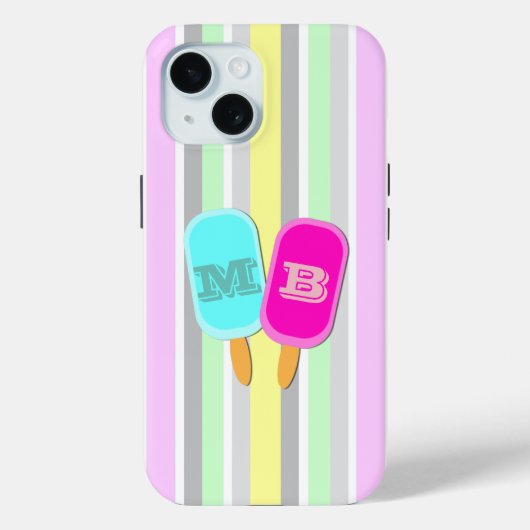 Monogram pastbanden en popsicles Case-Mate iPhone case (Achterkant)