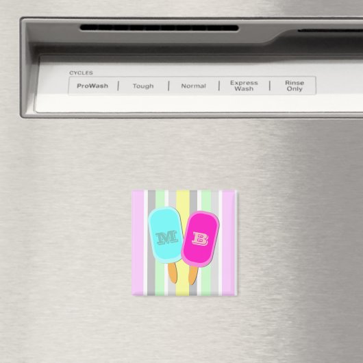 Monogram pastbanden en popsicles magneet (Insitu (Vaatwasser))
