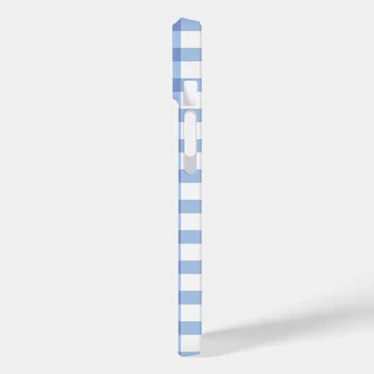 Monogram | Pastel Blue Gingham Pset Checker Case-Mate iPhone Case (Achterkant / Links)