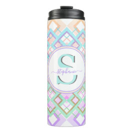Monogram Pastel Custom Tumbler Gift voor haar Thermosbeker
